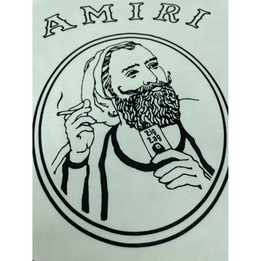 Amiri New short-sleeved joint ZIG joint print T-shirt,Amiri T Shirt,Tshirt,APPAREL