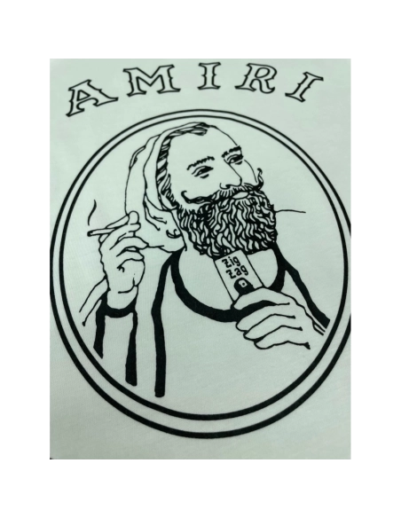 Amiri New short-sleeved joint ZIG joint print T-shirt,Amiri T Shirt,Tshirt,APPAREL