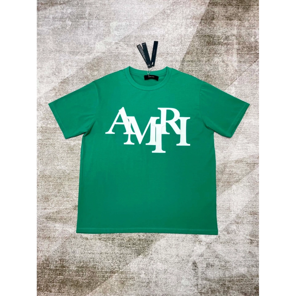 Amiri New short-sleeved New wash water mark tag T-shirt,Amiri T Shirt,Tshirt,APPAREL