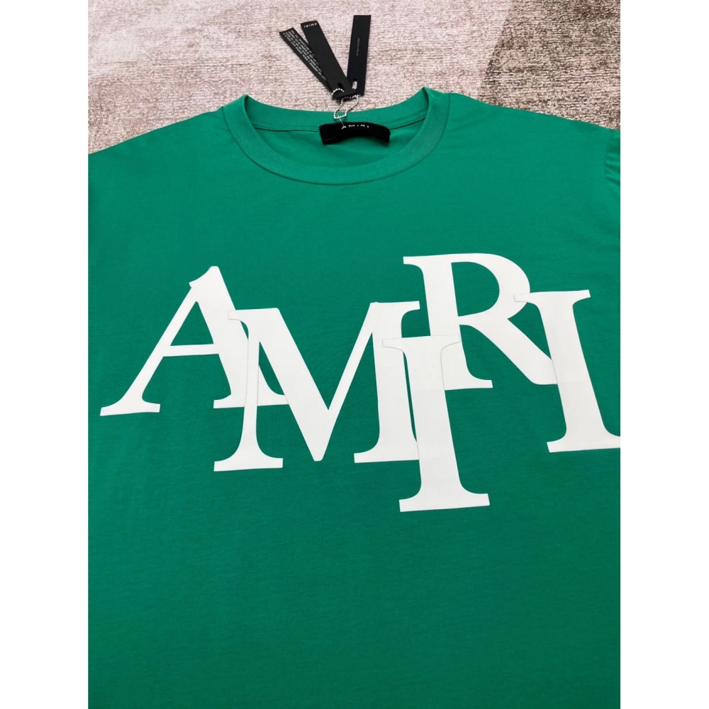 Amiri New short-sleeved New wash water mark tag T-shirt,Amiri T Shirt,Tshirt,APPAREL