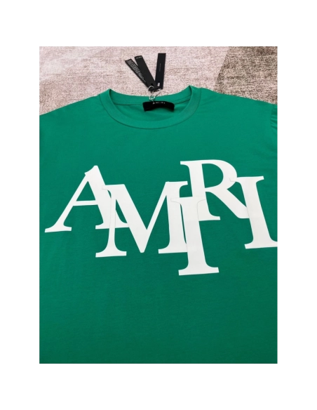 Amiri New short-sleeved New wash water mark tag T-shirt,Amiri T Shirt,Tshirt,APPAREL