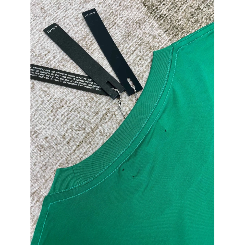 Amiri New short-sleeved New wash water mark tag T-shirt,Amiri T Shirt,Tshirt,APPAREL