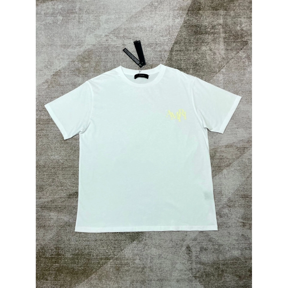 Amiri New short-sleeved New wash water mark tag T-shirt,Amiri T Shirt,Tshirt,APPAREL