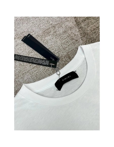 Amiri New short-sleeved New wash water mark tag T-shirt,Amiri T Shirt,Tshirt,APPAREL