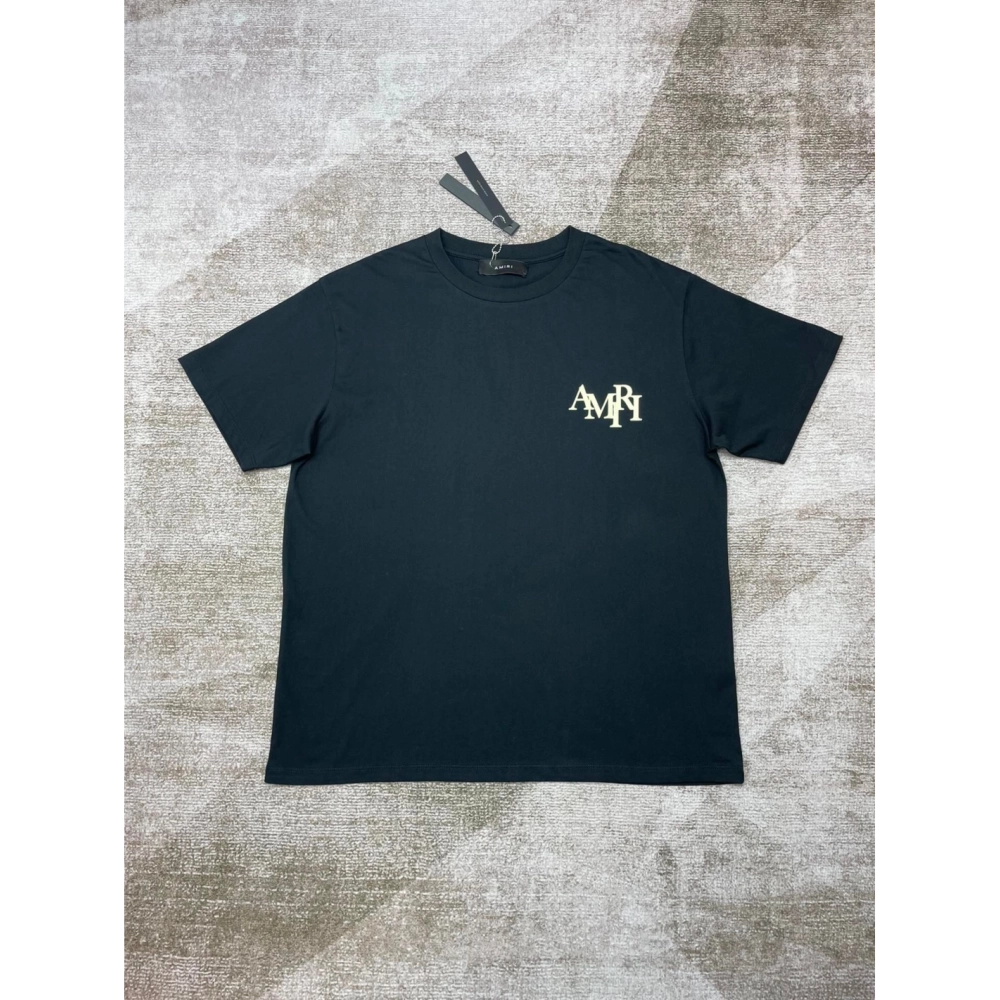 Amiri New short-sleeved New wash water mark tag T-shirt,Amiri T Shirt,Tshirt,APPAREL