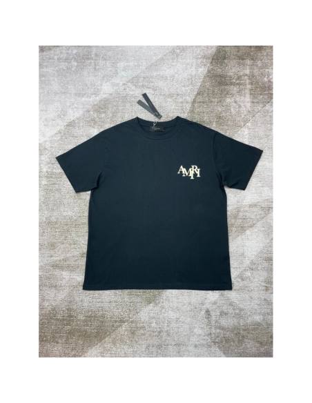 Amiri New short-sleeved New wash water mark tag T-shirt,Amiri T Shirt,Tshirt,APPAREL