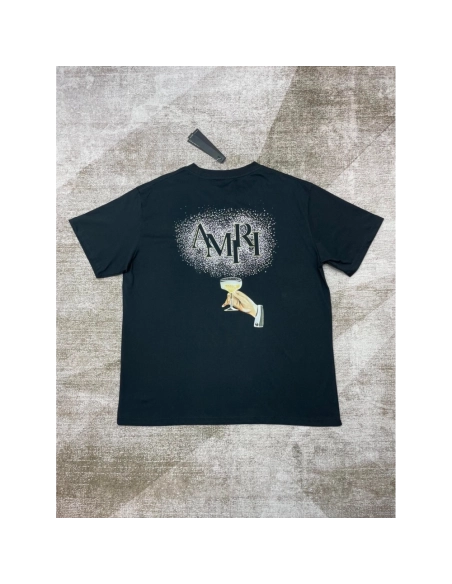 Amiri New short-sleeved New wash water mark tag T-shirt,Amiri T Shirt,Tshirt,APPAREL