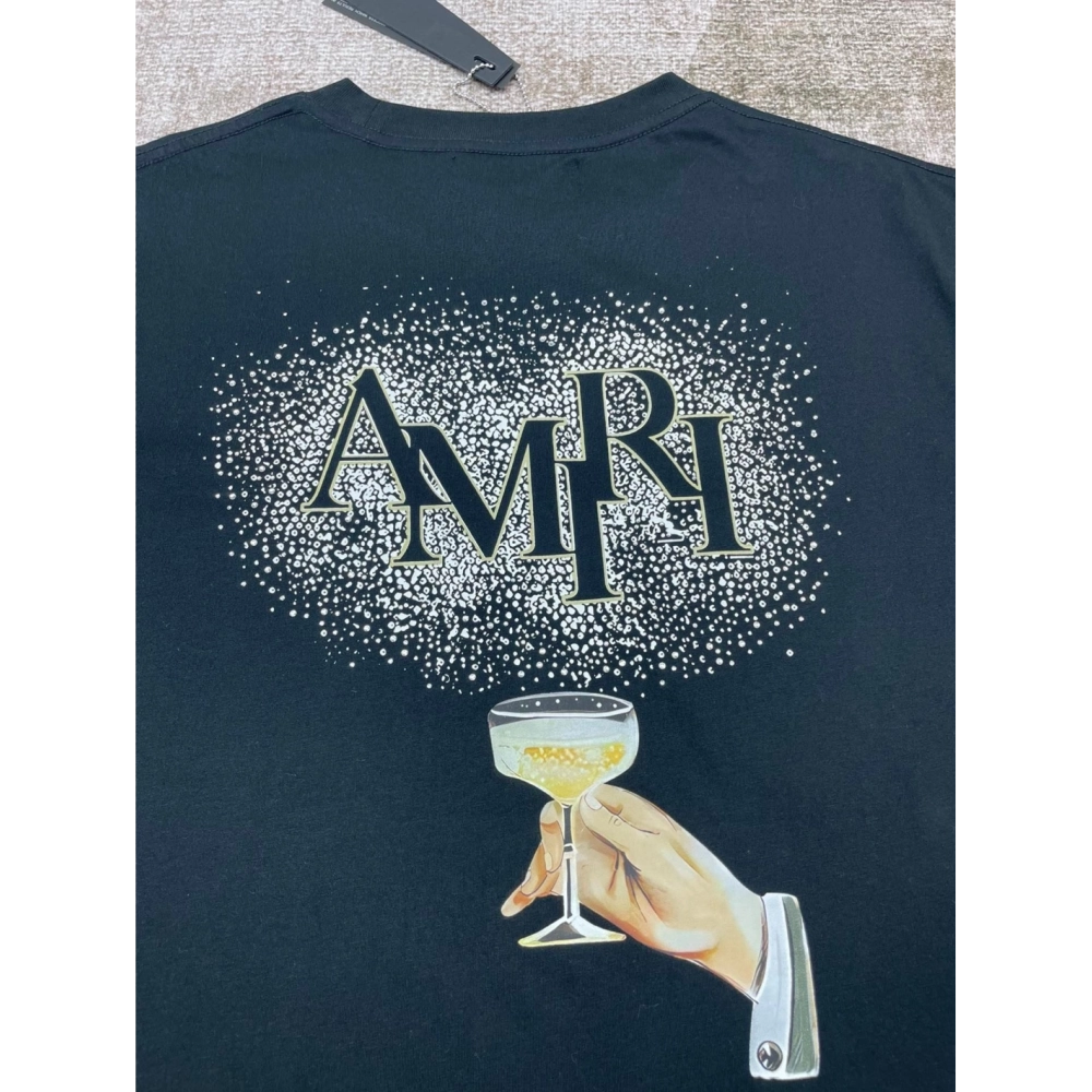 Amiri New short-sleeved New wash water mark tag T-shirt,Amiri T Shirt,Tshirt,APPAREL