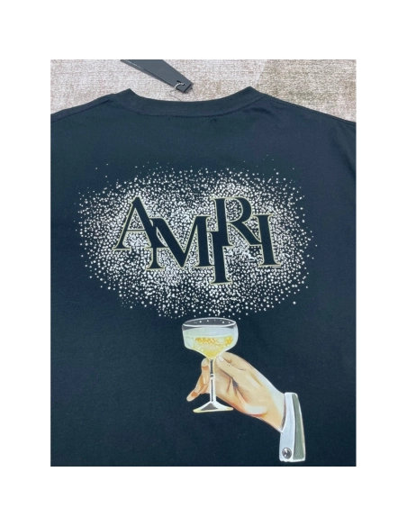 Amiri New short-sleeved New wash water mark tag T-shirt,Amiri T Shirt,Tshirt,APPAREL