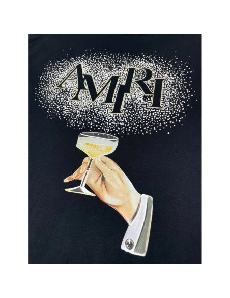 Amiri New short-sleeved New wash water mark tag T-shirt,Amiri T Shirt,Tshirt,APPAREL