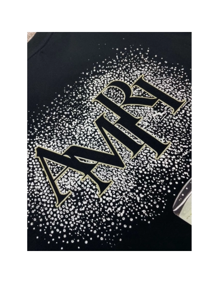 Amiri New short-sleeved New wash water mark tag T-shirt,Amiri T Shirt,Tshirt,APPAREL