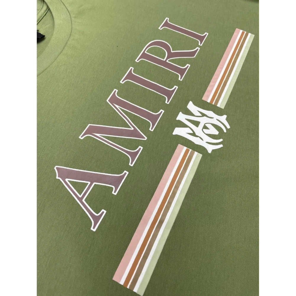Amiri New short-sleeved New wash water mark tag T-shirt,Amiri T Shirt,Tshirt,APPAREL