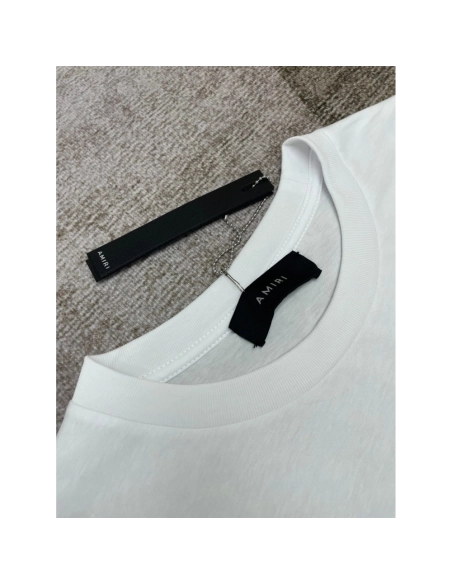 Amiri New short-sleeved New wash water mark tag T-shirt,Amiri T Shirt,Tshirt,APPAREL