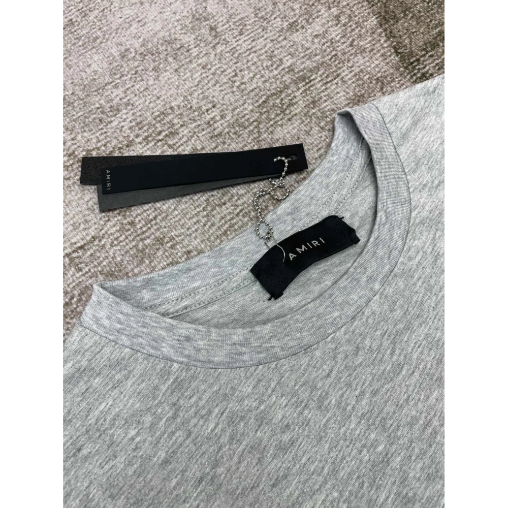 Amiri New short-sleeved New wash water mark tag T-shirt,Amiri T Shirt,Tshirt,APPAREL