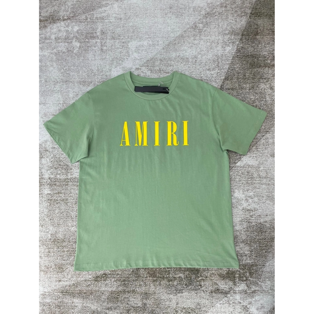Amiri New short-sleeved New wash water mark tag T-shirt,Amiri T Shirt,Tshirt,APPAREL