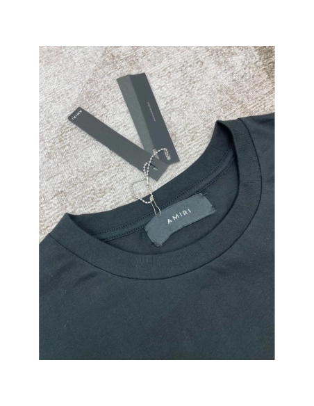 Amiri New short-sleeved New wash water mark tag T-shirt,Amiri T Shirt,Tshirt,APPAREL