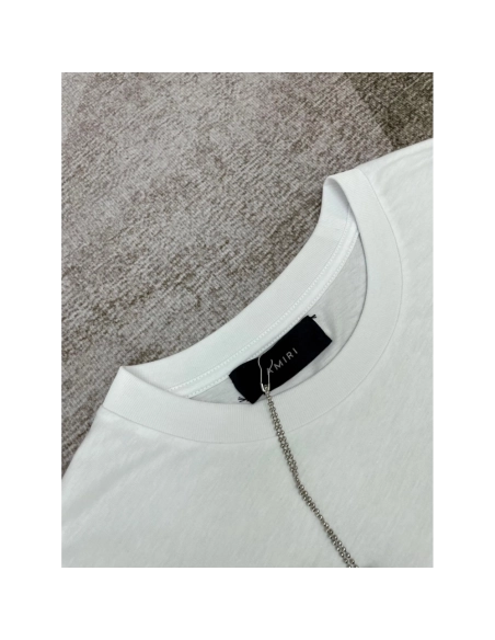 Amiri New short-sleeved New wash water mark tag T-shirt,Amiri T Shirt,Tshirt,APPAREL
