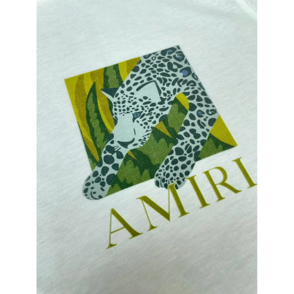 Amiri New short-sleeved New wash water mark tag T-shirt,Amiri T Shirt,Tshirt,APPAREL