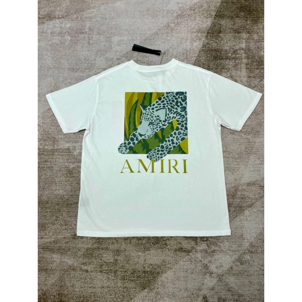 Amiri New short-sleeved New wash water mark tag T-shirt,Amiri T Shirt,Tshirt,APPAREL