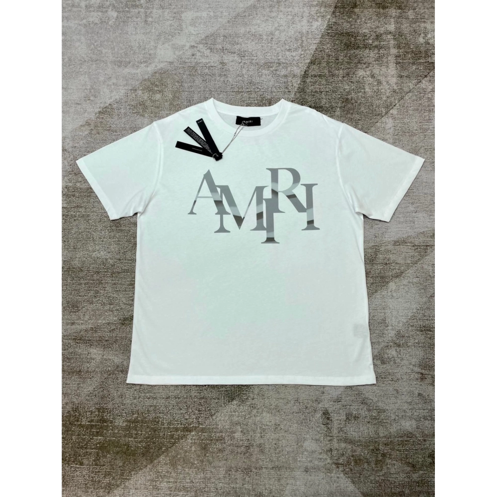 Amiri New short-sleeved New wash water mark tag T-shirt,Amiri T Shirt,Tshirt,APPAREL