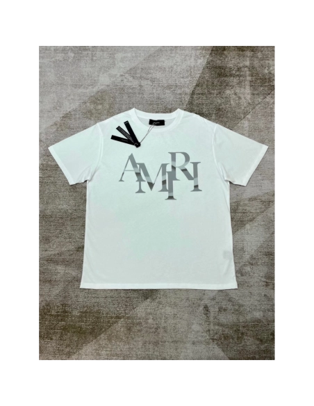 Amiri New short-sleeved New wash water mark tag T-shirt,Amiri T Shirt,Tshirt,APPAREL