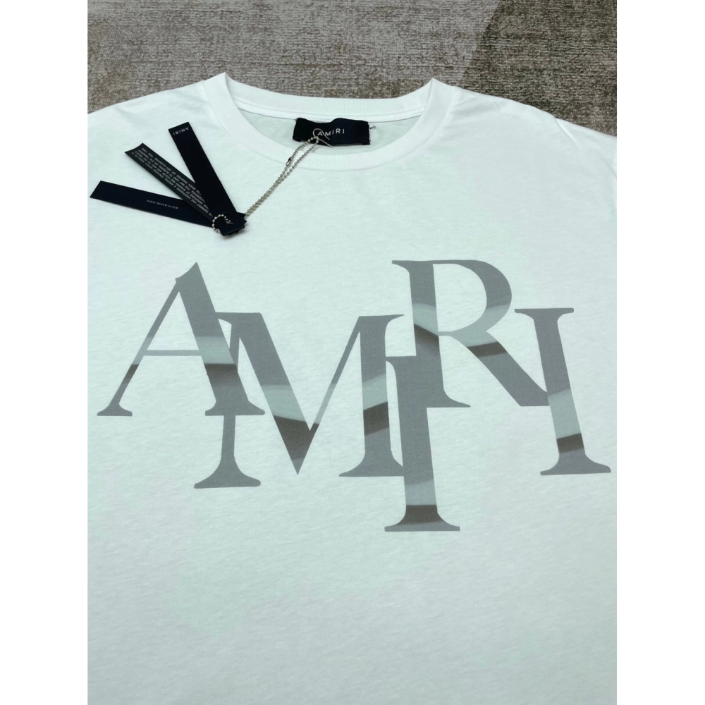 Amiri New short-sleeved New wash water mark tag T-shirt,Amiri T Shirt,Tshirt,APPAREL