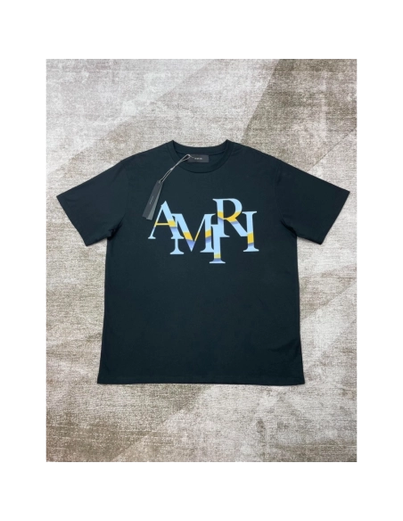 Amiri New short-sleeved New wash water mark tag T-shirt,Amiri T Shirt,Tshirt,APPAREL