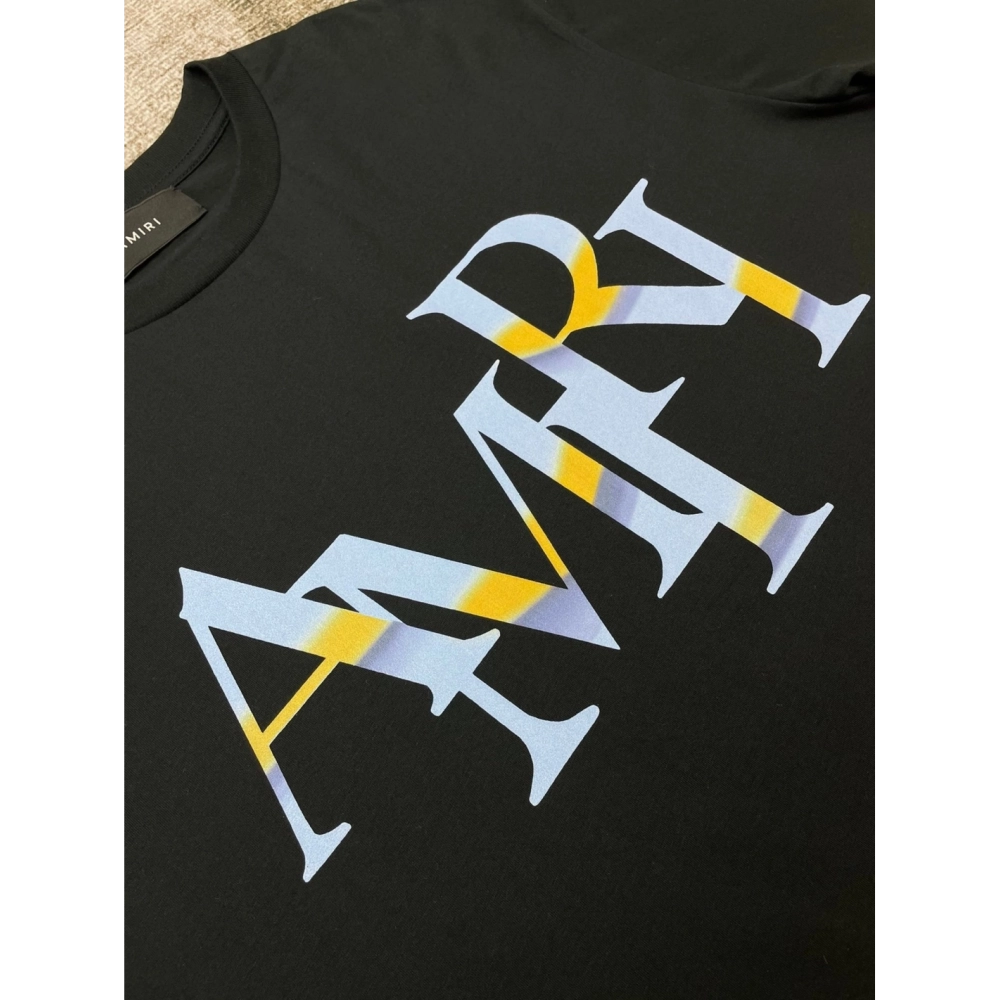 Amiri New short-sleeved New wash water mark tag T-shirt,Amiri T Shirt,Tshirt,APPAREL