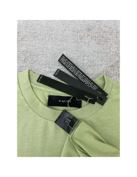 Amiri New short-sleeved rear letter mint green special color paste printt T-shirt,Amiri T Shirt,Tshirt,APPAREL