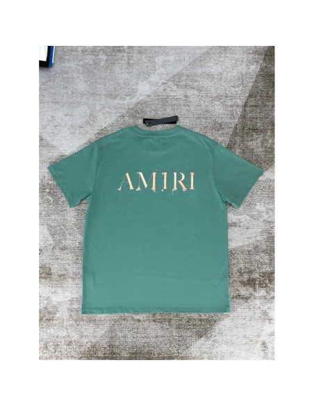 Amiri Newshort-sleeved orange and white gradient logo letter print T-shirt,Amiri T Shirt,Tshirt,APPAREL