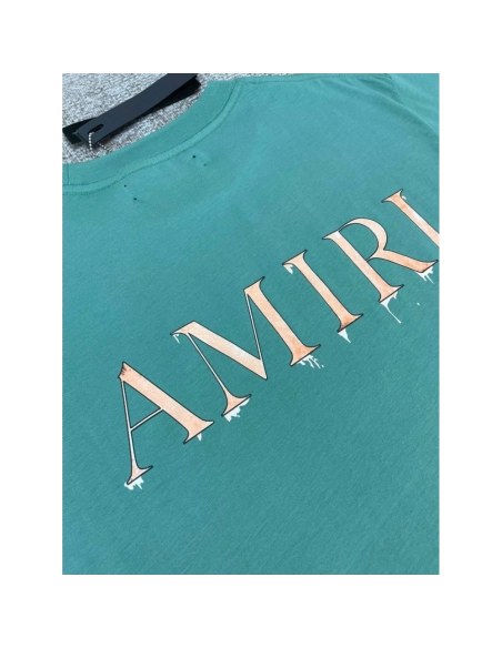 Amiri Newshort-sleeved orange and white gradient logo letter print T-shirt,Amiri T Shirt,Tshirt,APPAREL