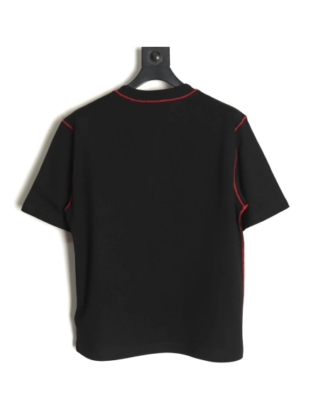 Stone Island black and red badge embroidered short-sleeved T-shirt,Stone Island