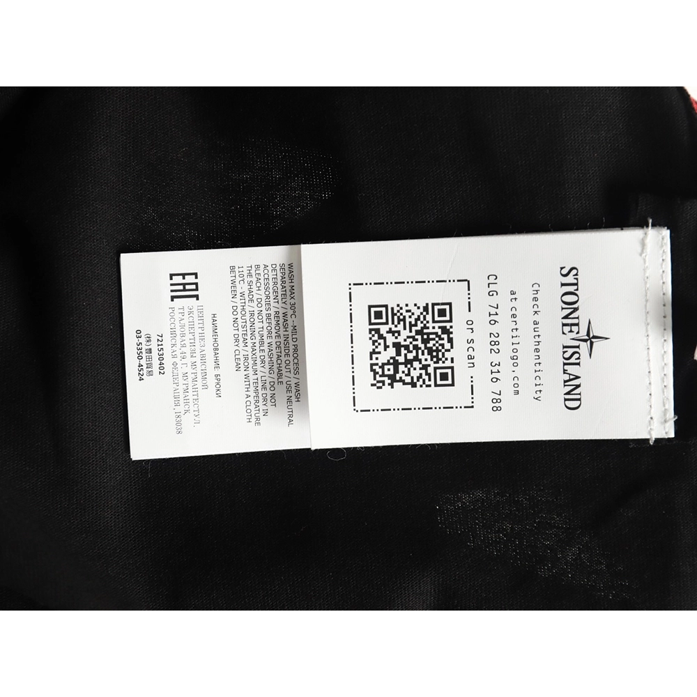 Stone Island black and red badge embroidered short-sleeved T-shirt,Stone Island