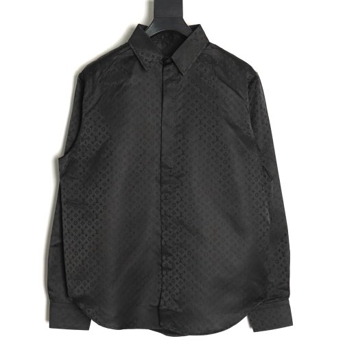 Louis Vuitton dark pattern all over print shirt TSK1,Louis Vuitton