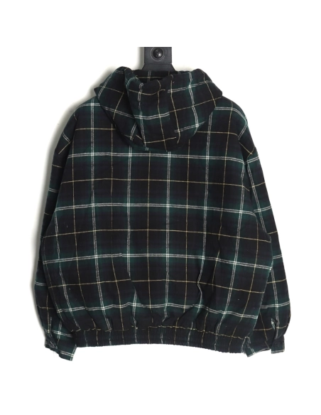 Miu miu green plaid hooded cotton coat,Miu Miu