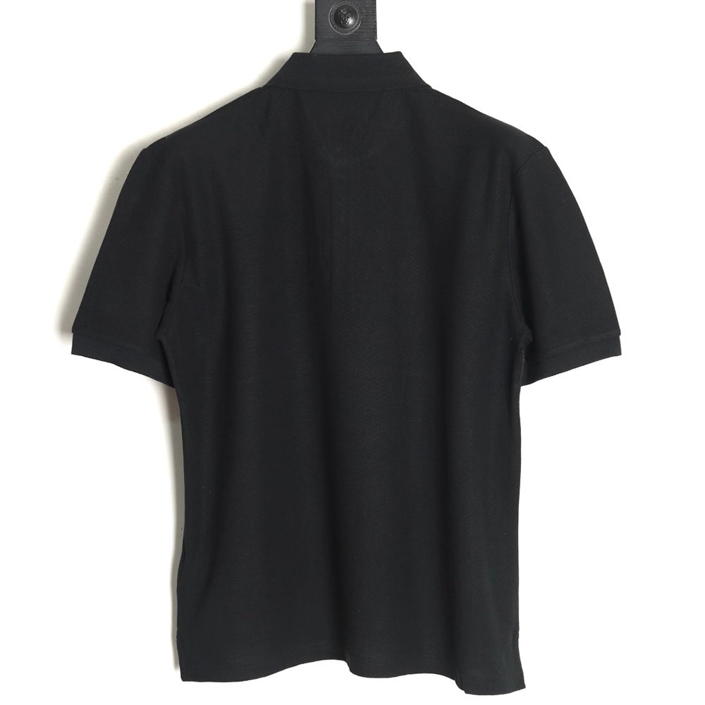 Prada patchwork triangle logo short-sleeved polo shirt,Prada