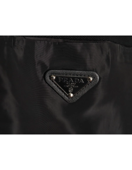 Prada patchwork triangle logo short-sleeved polo shirt,Prada