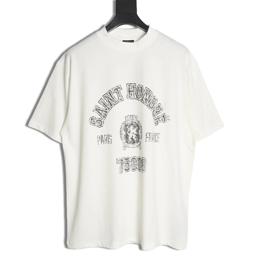 Balenciaga Art Destruction Crack Printed Short Sleeves,Balenciaga