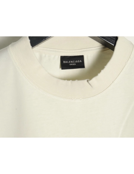 Balenciaga letter foam print washed distressed short-sleeved T-shirt,Balenciaga