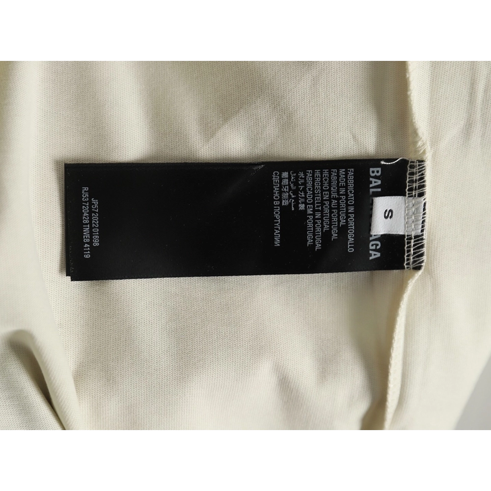 Balenciaga letter foam print washed distressed short-sleeved T-shirt,Balenciaga