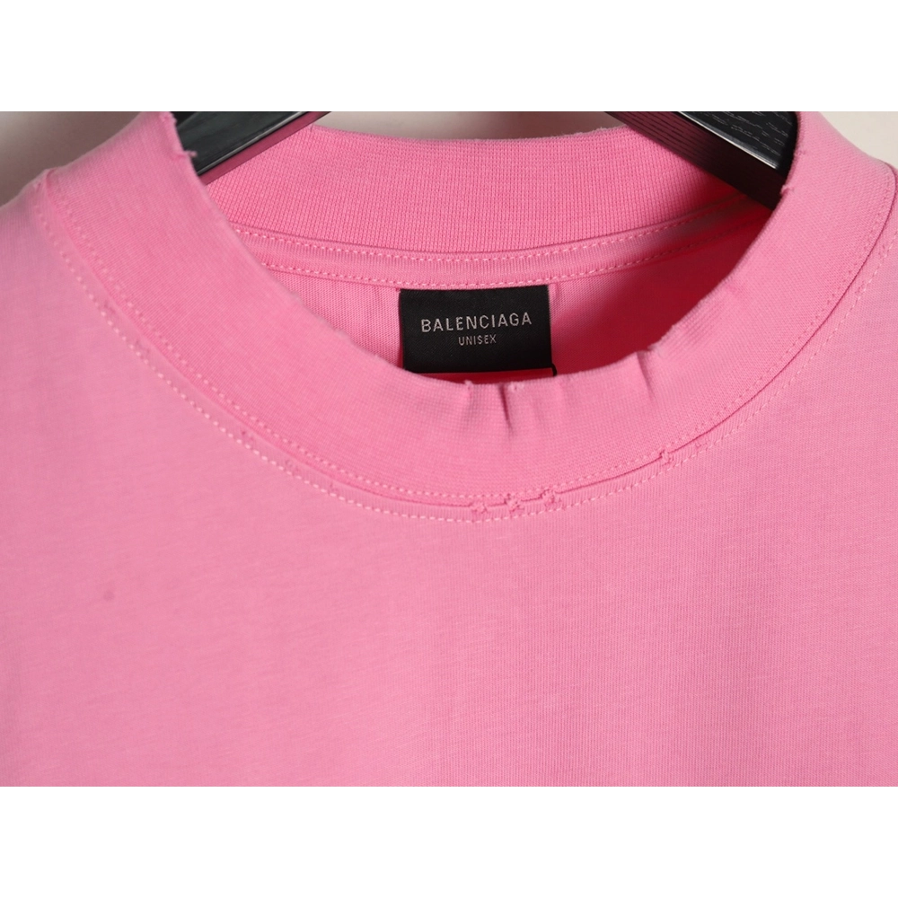 Balenciaga letter foam print washed distressed short-sleeved T-shirt TSK1,Balenciaga