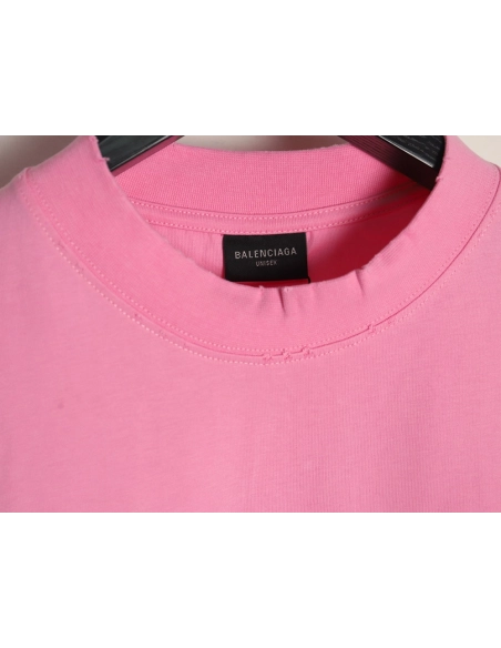 Balenciaga letter foam print washed distressed short-sleeved T-shirt TSK1,Balenciaga