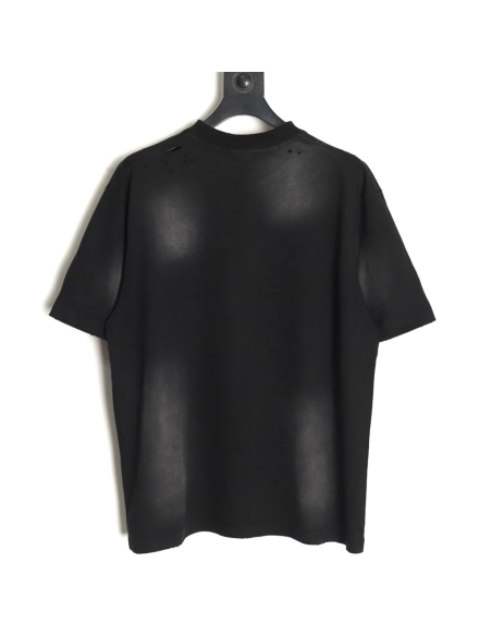 Balenciaga letter foam print washed distressed short-sleeved T-shirt TSK2,Balenciaga