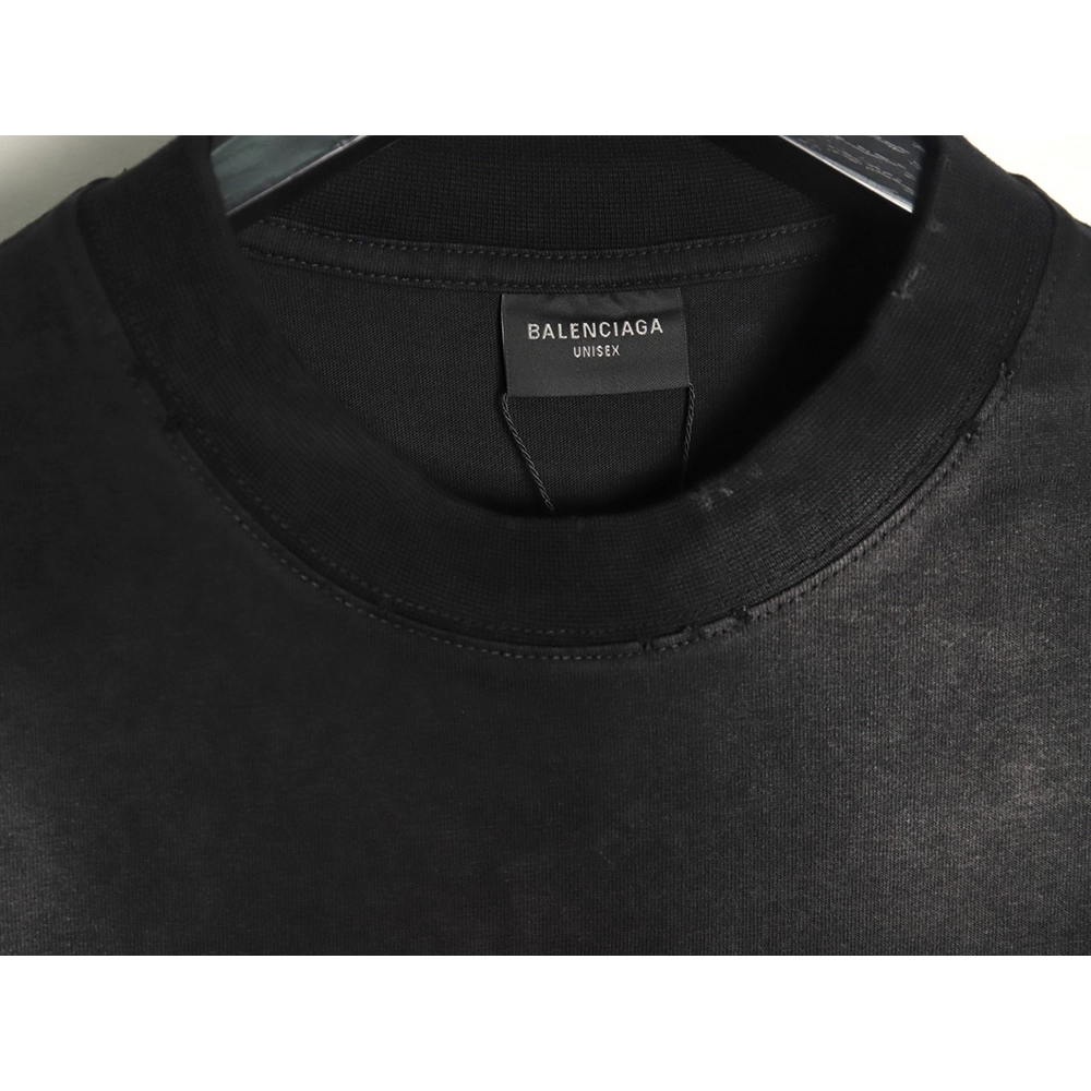 Balenciaga letter foam print washed distressed short-sleeved T-shirt TSK2,Balenciaga