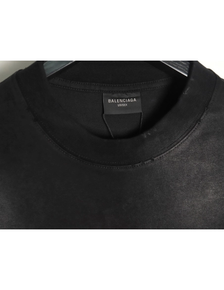 Balenciaga letter foam print washed distressed short-sleeved T-shirt TSK2,Balenciaga