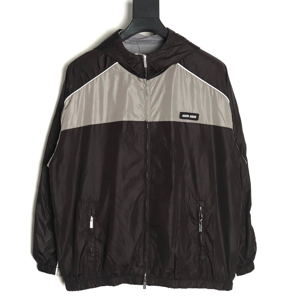 Miu Miu patchwork lettering trench coat TSK1,Miu Miu