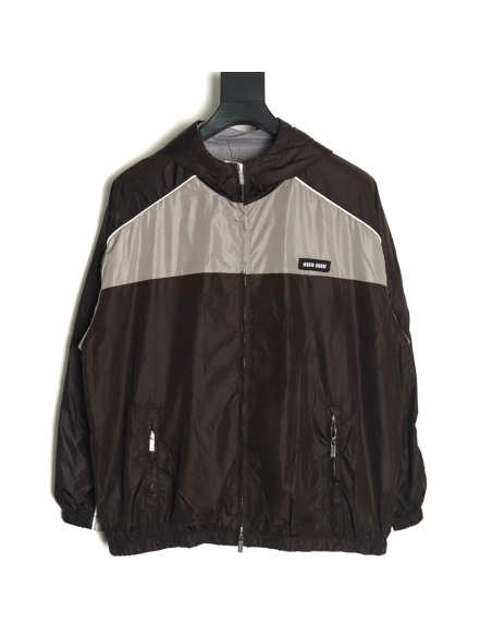 Miu Miu patchwork lettering trench coat TSK1,Miu Miu