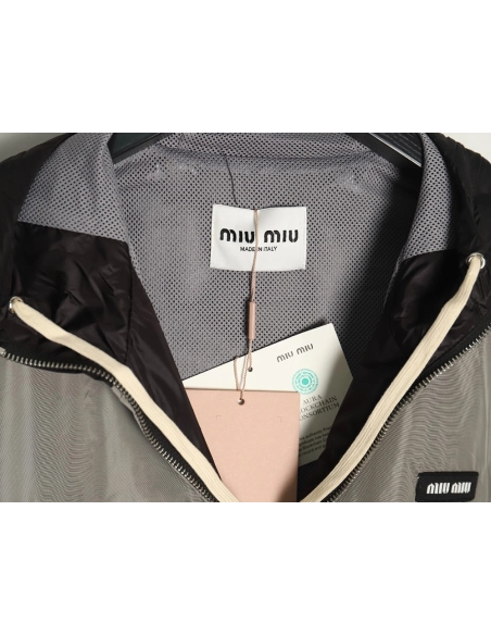 Miu Miu patchwork lettering trench coat TSK1,Miu Miu
