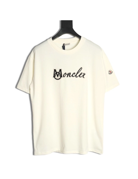 Moncler embroidered letter jacquard short-sleeved T-shirt,Moncler