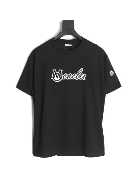 Moncler embroidered letter jacquard short-sleeved T-shirt TSK1,Moncler